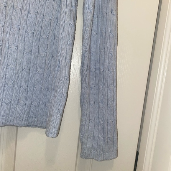 Light Blue St. John’s Bay Classic Cable Knit Sweater - Picture 4 of 8